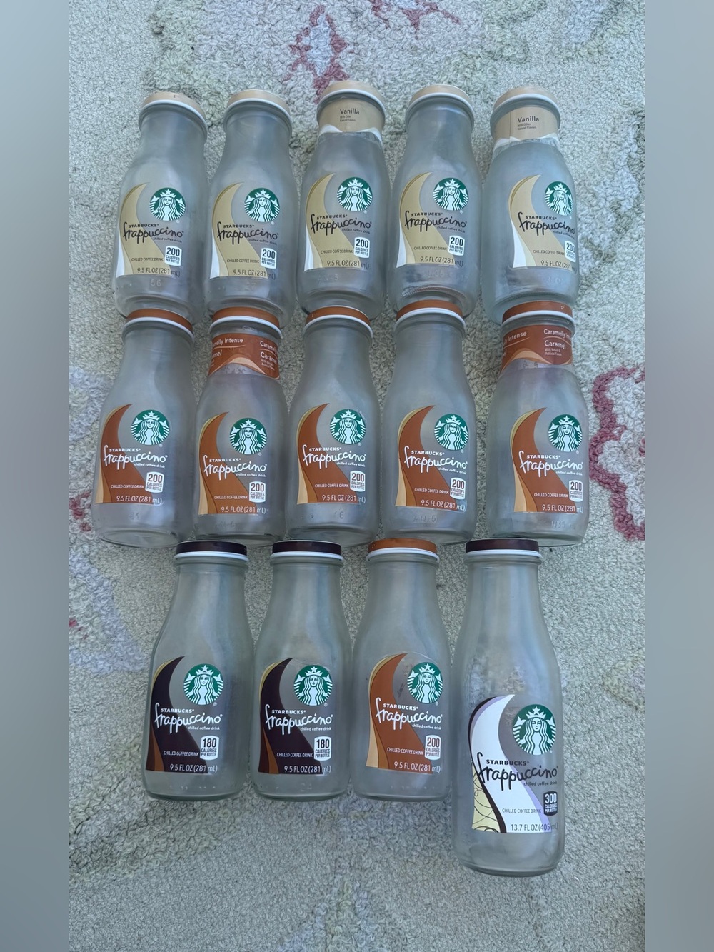 Bundle of 14 empty glass Starbucks jars